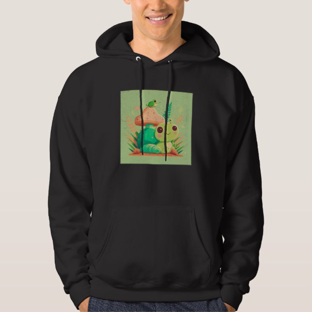 Cute Frog Snail Illustration Shell Friends Women K Hoodie (Vorderseite)