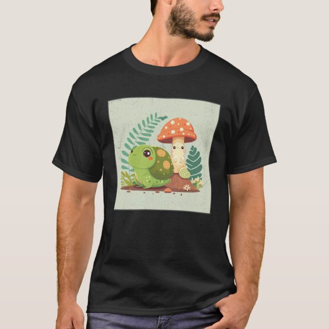 Cute Frog Snail Illustration Shell Friends Women K T-Shirt (Vorderseite)