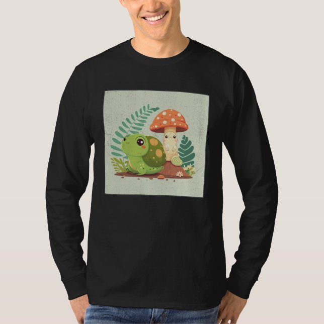 Cute Frog Snail Illustration Shell Friends Women K T-Shirt (Vorderseite)