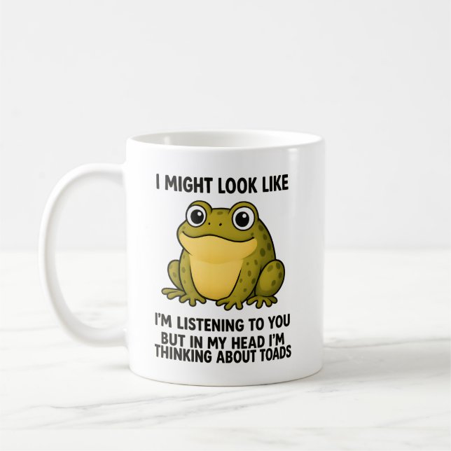 Cute Frog Toad ADHD Humor Meeting Survival Gift Kaffeetasse (Links)