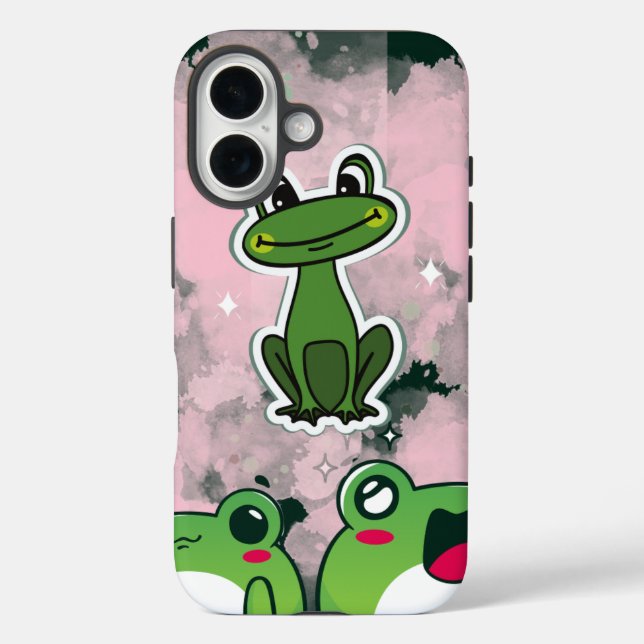 Cute Frogs – Kawaii Green Frog Phone Case (Rückseite)