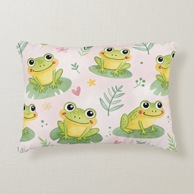 Cute frogs Pattern Dekokissen (Vorderseite)