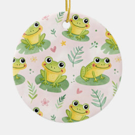 Cute frogs Pattern Keramik Ornament