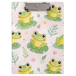 Cute frogs Pattern Klemmbrett