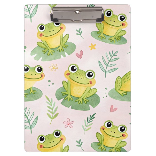 Cute frogs Pattern Klemmbrett (Vorderseite)