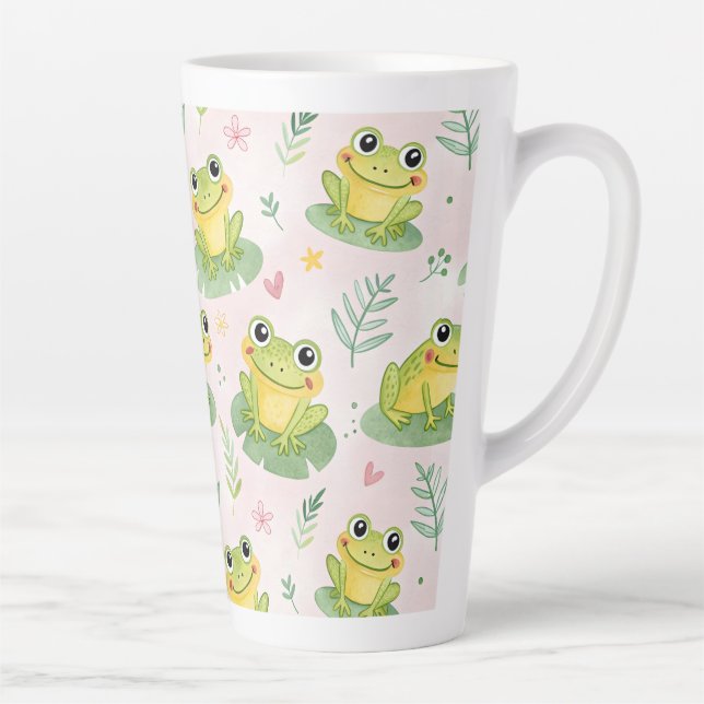 Cute frogs Pattern Milchtasse (Rechts)
