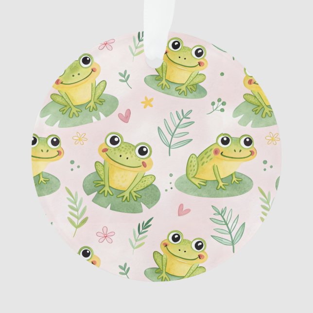 Cute frogs Pattern Ornament (Vorderseite)