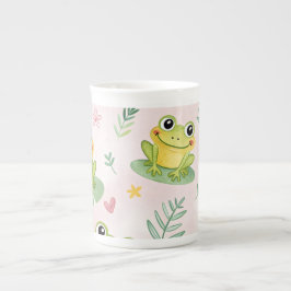 Cute frogs Pattern Prozellantasse