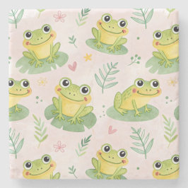 Cute frogs Pattern Steinuntersetzer