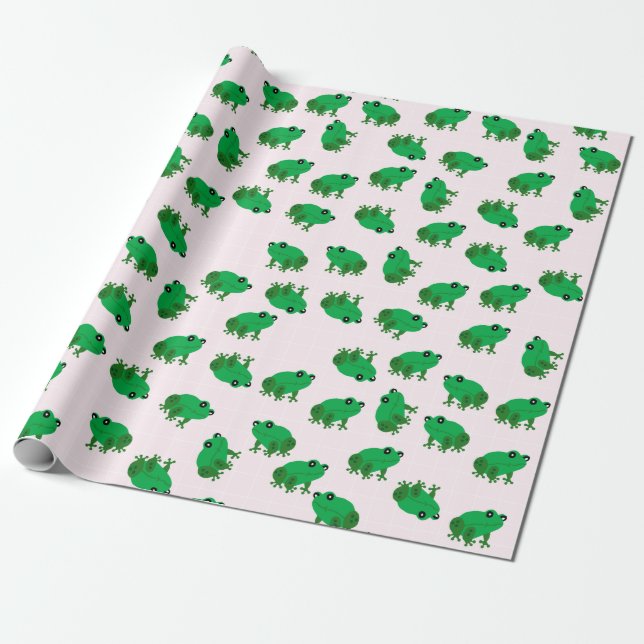 Cute Frogs Wrapping Paper Geschenkpapier (Ungerollt)