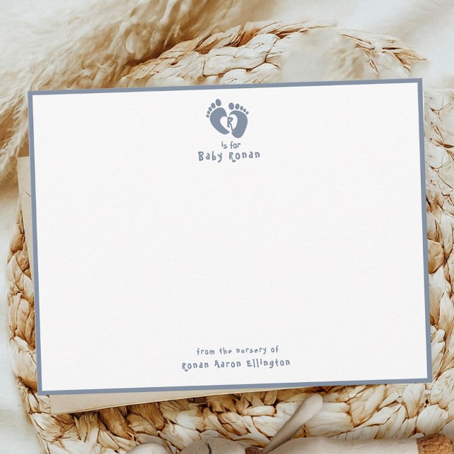 Cute From The Nursery of Blue Monogram Mitteilungskarte (Von Creator hochgeladen)