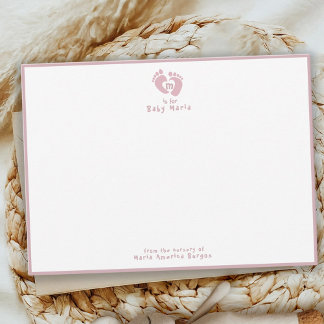 Cute From The Nursery of Pink Monogram Mitteilungskarte