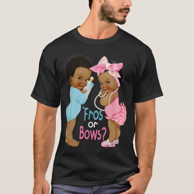 Cute Fros or Bows Gender Reveal Baby Shower TShir T-Shirt (Vorderseite)