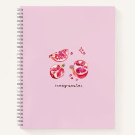 Cute fruit aesthetic pomegranate pink  notizbuch