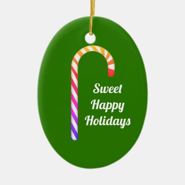 Cute Fruity Candy Cane Sweet Holidays Ornament (Vorne)