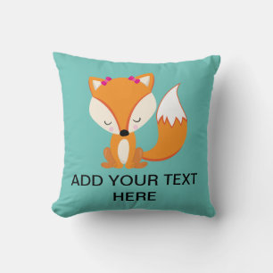 Cute-Fuchs-Mädchentext Kissen