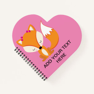 Cute-Fuchs-Mädchentext Notizbuch
