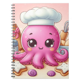 Cute fun baking octopus notebook notizblock