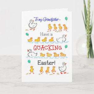 Cute Fun Ducklings Quacking Easter, Grandfather Feiertagskarte