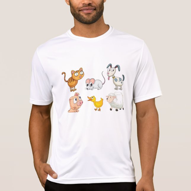 Cute Fun Farm Animals T-Shirt (Vorderseite)