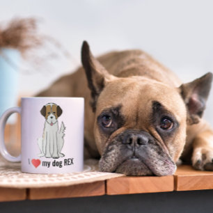 Cute Fun I Heart My Dog Custom Whimsical  Kaffeetasse
