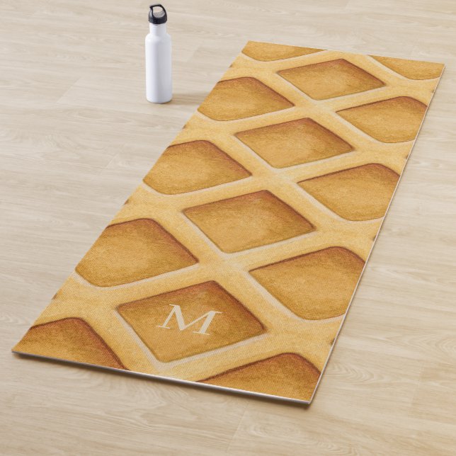 Cute Fun Waffle Pattern Monogram Yoga Mat Yogamatte (Beispiel)