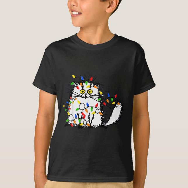 Cute Funny Animal Lover Cat Christmas  T-Shirt (Vorderseite)