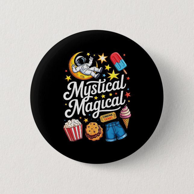 Cute Funny Astronaut Cookies Kids Boy Toddler Girl Button (Vorderseite)