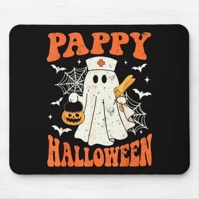 Cute Funny Boo Ghost Nurses Pappy Halloween Obgyn  Mousepad (Vorne)