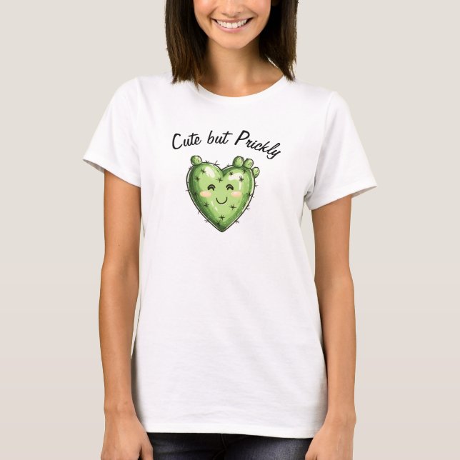Cute Funny Cactus Heart Valentine's Day  T-Shirt (Vorderseite)