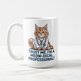 Cute Funny Cat Medical Pun Illustration Kaffeetasse