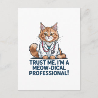 Cute Funny Cat Medical Pun Illustration Postkarte