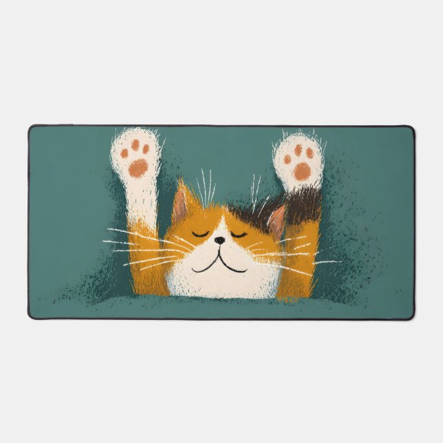 Cute Funny Cat Nap Schreibtischunterlage (Vorderseite)