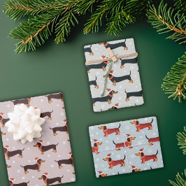 Cute Funny Dachshund Dogs Pet Christmas Holiday  Geschenkpapier Set