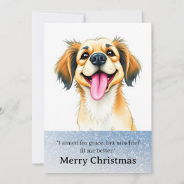 Cute Funny Dog Christmas Card Feiertagskarte