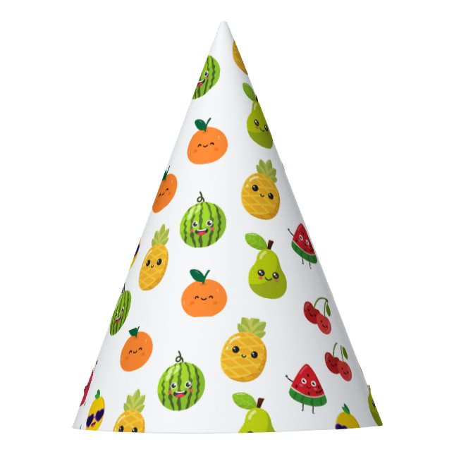 Cute Funny Fruit Birthday Paper Party Hats Partyhütchen (Vorderseite)