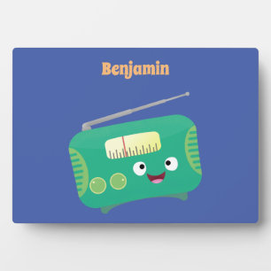 Cute funny happy retro radio cartoon fotoplatte