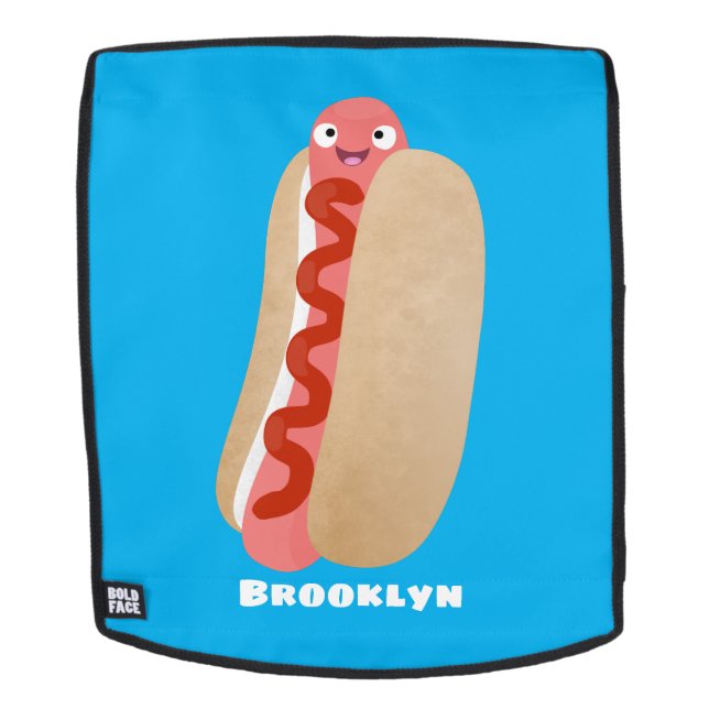 Cute funny hot dog Weiner cartoon Rucksack (Abnehmbare Front)
