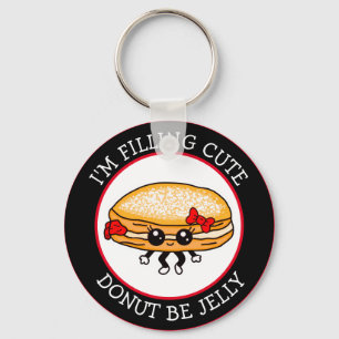 Cute Funny Kawaii Style Jelly Donut Puns Keychain Schlüsselanhänger