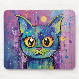 Cute Funny Kitty Cat Mixed Media Animal Pet Mousepad