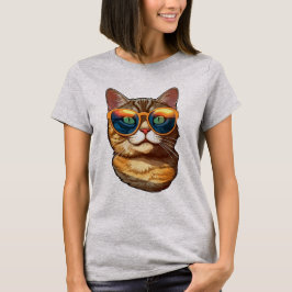 Cute Funny Kitty Cat Wearing Sunglasses Cat Lover T-Shirt
