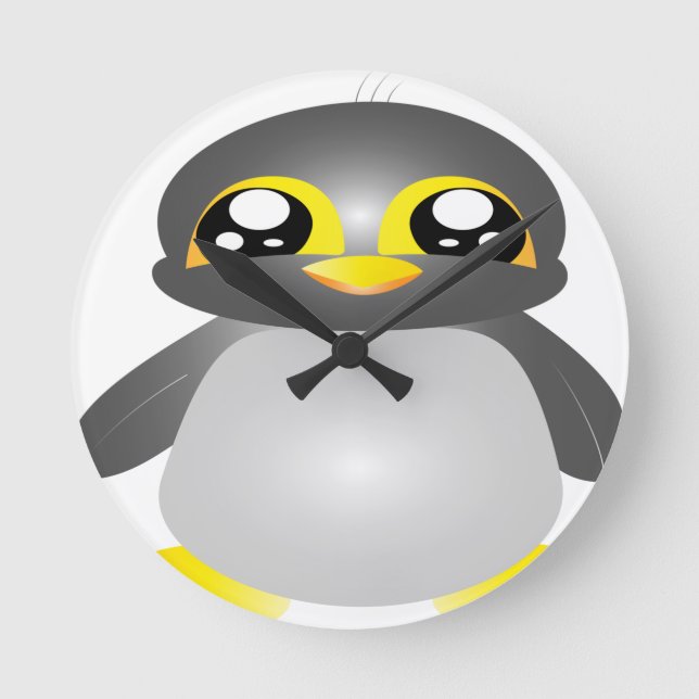 Cute funny penguin runde wanduhr (Vorderseite)