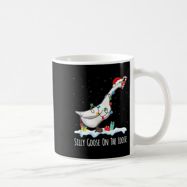 Cute Funny Santa Duck Silly Goose On The Loose Chr Kaffeetasse (Rechts)