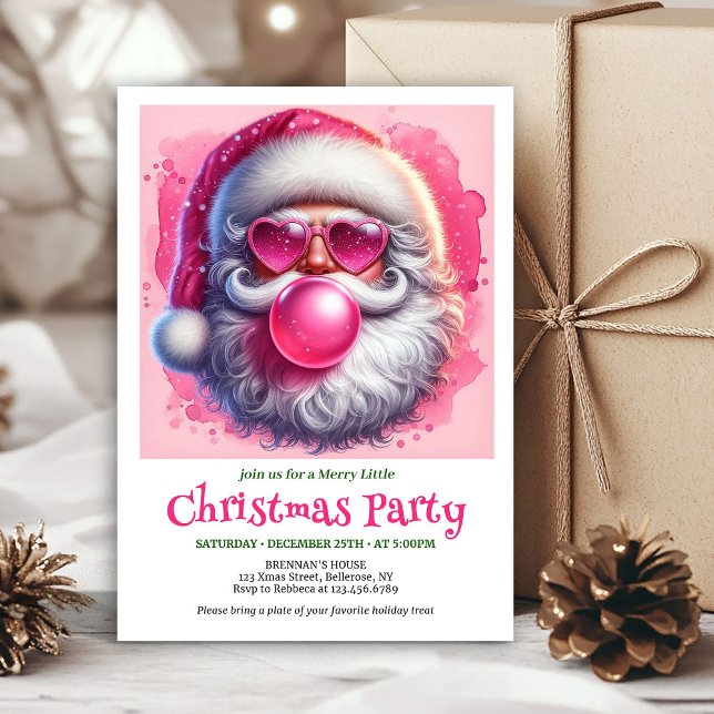 Cute Funny Santa Heart Glasses Christmas Invites Einladung (Cute Funny Santa Heart Glasses Christmas Invitation

)