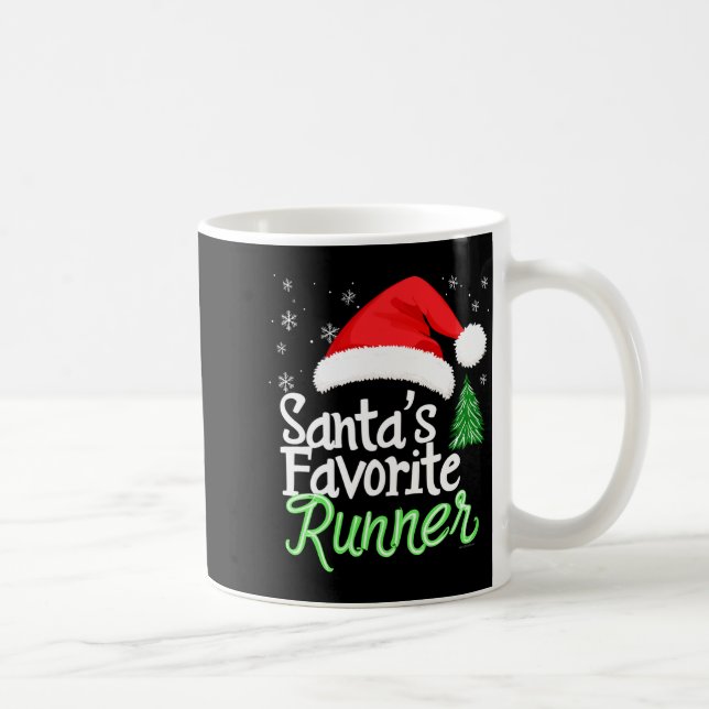 Cute Funny Santa's Favorite Runner Christmas Run H Kaffeetasse (Rechts)