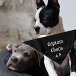Cute Funny Text Paw Prints Black White Reversible Halstuch<br><div class="desc">Cute,  funny,  pet nickname...  for your Captain Chaos! You can customize the text and/or pet name,  by editing font style,  size,  or color. Great gift for any pet lover. 2 sizes available!</div>