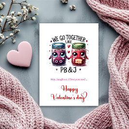 Cute Funny Valentine Card Cartoon Food Love Feiertagskarte