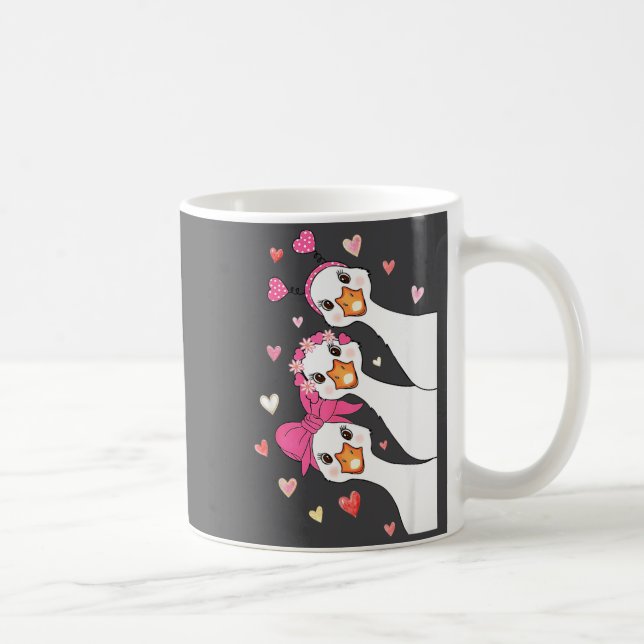 Cute Funny Valentine Silly Gooses Heart Love Match Kaffeetasse (Rechts)