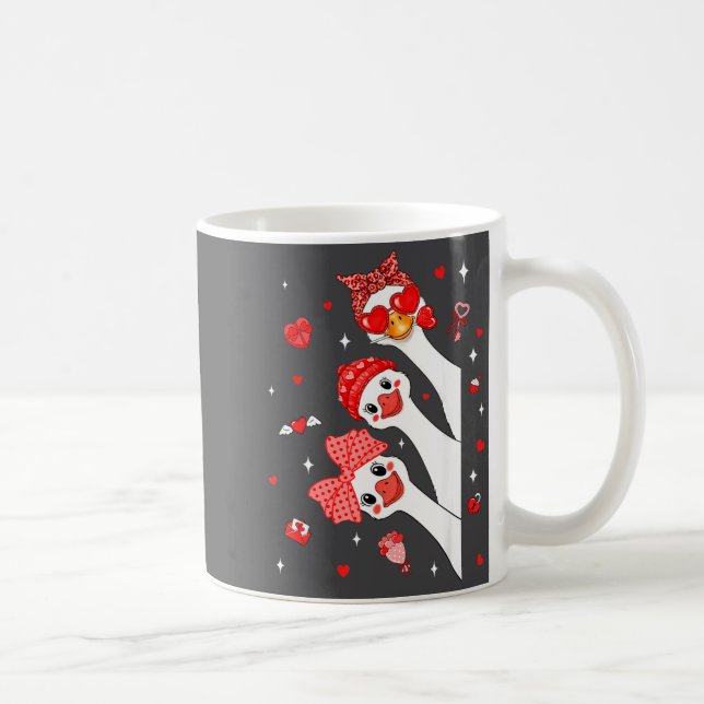Cute Funny Valentine Silly Gooses Heart Love Match Kaffeetasse (Rechts)