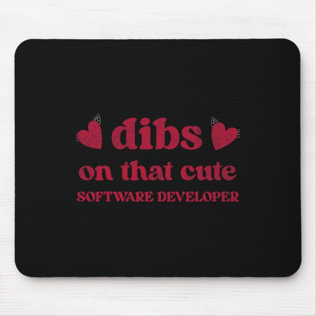 Cute Funny Valentine's Day Software Developer Wome Mousepad (Vorne)